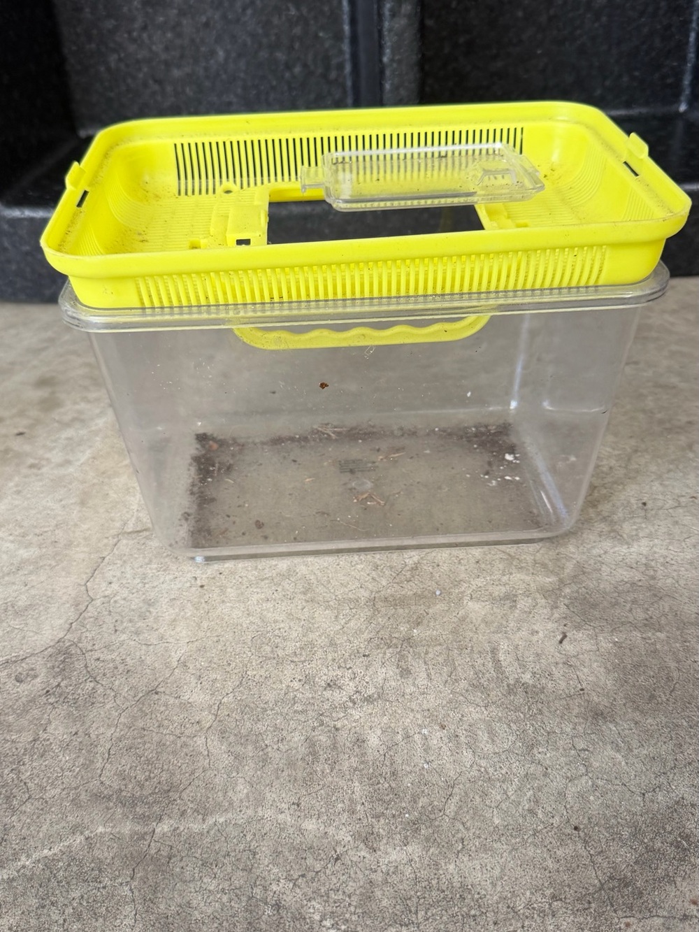 Clear Plastic Storage Container with Yellow Vent Lid